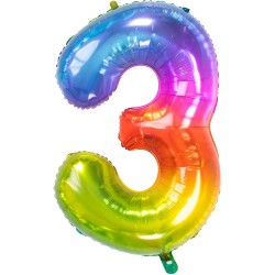 Bigiemme - Folat Palloncino in mylar Yummy Gummy Rainbow Numero 3, 86 cm, Multicolore, 5FL63243