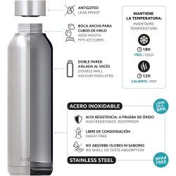 Quokka Solid - Steel Blue 510 ML | Bottiglia d Acqua Thermo - Acciaio Inox, 4ST11830