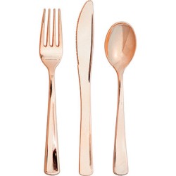 Posate assortite metallizzate Rosegold 24 pz, 8C338364