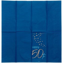 Tovaglioli di carta per 50Â° compleanno, Elegant Blu 33x33, 10 pz, 5FL66250