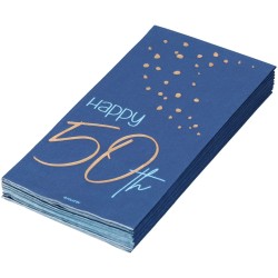 Tovaglioli di carta per 50Â° compleanno, Elegant Blu 33x33, 10 pz, 5FL66250