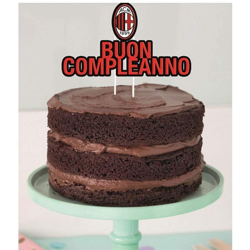 Decorazione Buon Compleanno MILAN, L. 18 x H. 19 cm, 1 pz, 6B680004