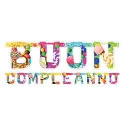 Festone Buon Compleanno Candy 280x15 Cm XL, Multicolor, 1pz, 5IT29295