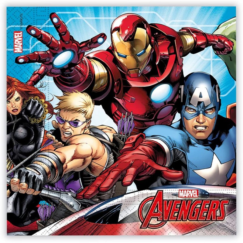 Bigiemme - Procos Tovagliolo 33x33cm Avengers Mighty, 20pz, carta, Multicolore, 5PR87967