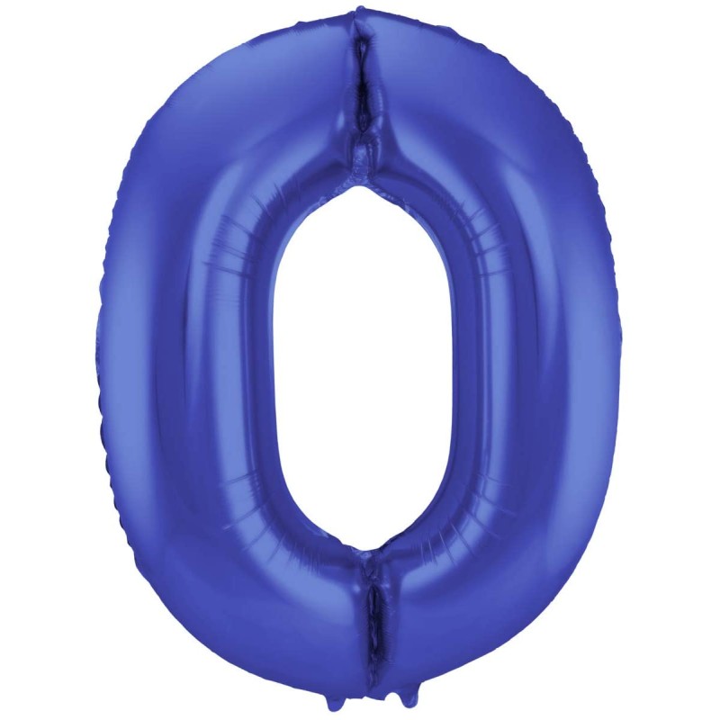 Palloncino Foil Blu Metallizzato Opaco, Satinato, Numero 0, 34&quot; - 86 cm,1 pz, 5FL65920