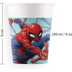 Bicchiere carta 200 ml SPIDERMAN TEAM UP SUP, 8 pz, 5PR93468