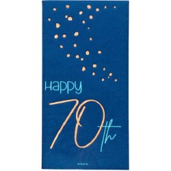 Tovaglioli di carta per 70Â° compleanno, Elegant Blu 33x33, 10 pz, 5FL66270