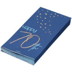 Tovaglioli di carta per 70Â° compleanno, Elegant Blu 33x33, 10 pz, 5FL66270