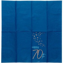 Tovaglioli di carta per 70Â° compleanno, Elegant Blu 33x33, 10 pz, 5FL66270