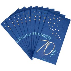 Tovaglioli di carta per 70Â° compleanno, Elegant Blu 33x33, 10 pz, 5FL66270