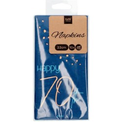 Tovaglioli di carta per 70Â° compleanno, Elegant Blu 33x33, 10 pz, 5FL66270