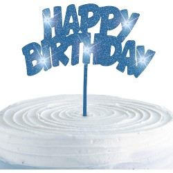 Scritta luminosa Happy Birthday 20 x 13 cm Azzurro, 1 pz, 5UN90878