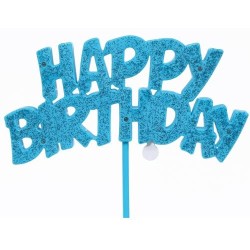 Scritta luminosa Happy Birthday 20 x 13 cm Azzurro, 1 pz, 5UN90878