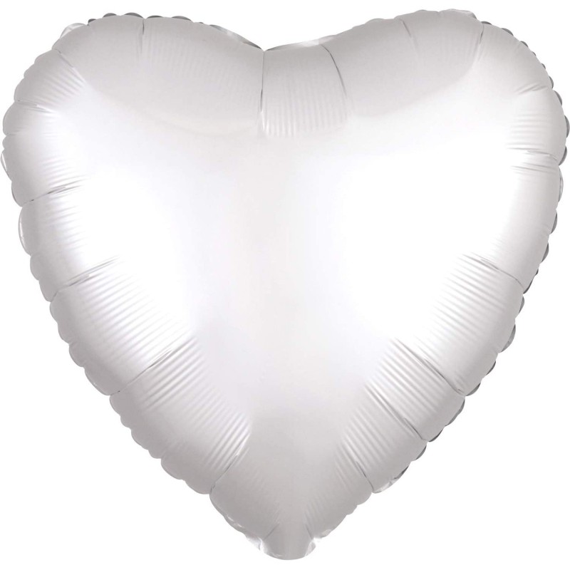 Pallone foil 17&quot; - 42 cm cuore SATINATO Bianco 1 pz, 7A3859001