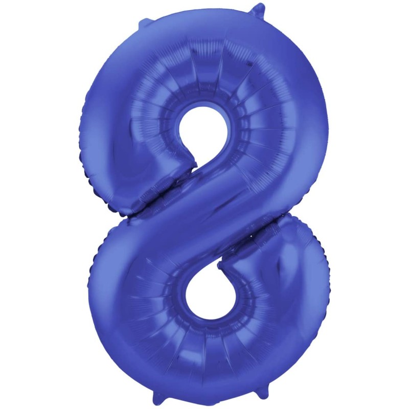 Palloncino Foil Blu Metallizzato Opaco, Satinato, Numero 8, 34&quot; - 86 cm,1 pz, 5FL65928