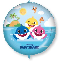 Pallone foil 18&quot; - 45 cm Baby Shark con PESETTO e NASTRO, 1 pz, 5PR92977