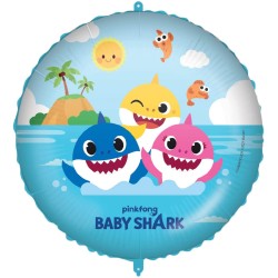 Pallone foil 18&quot; - 45 cm Baby Shark con PESETTO e NASTRO, 1 pz, 5PR92977