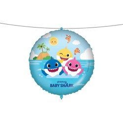 Pallone foil 18&quot; - 45 cm Baby Shark con PESETTO e NASTRO, 1 pz, 5PR92977