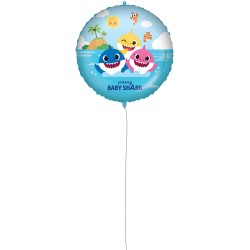 Pallone foil 18&quot; - 45 cm Baby Shark con PESETTO e NASTRO, 1 pz, 5PR92977