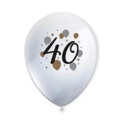 Palloncini in Lattice 27 cm Buon Compleanno 40Â°, 6 pezzi