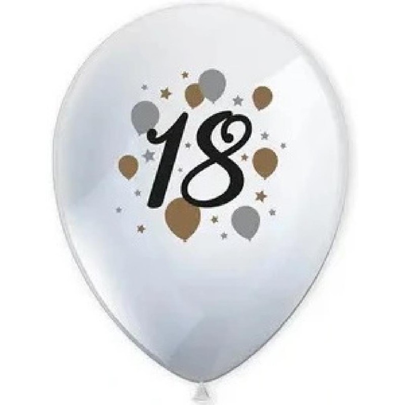 Palloncini in Lattice 27 cm Buon Compleanno 18Â°, 6 pezzi