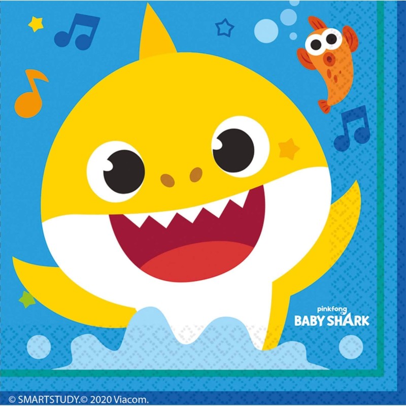 Tovagliolo carta 33 x 33 cm Baby Shark 16 pz, 7AM9909040