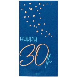 Tovaglioli di carta per 30Â° compleanno, Elegant Blu 33x33, 10 pz, 5FL66230
