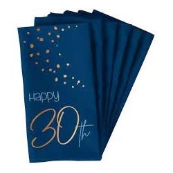 Tovaglioli di carta per 30Â° compleanno, Elegant Blu 33x33, 10 pz, 5FL66230