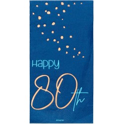 Tovaglioli di carta per 80Â° compleanno, Elegant Blu 33x33, 10 pz, 5FL66280