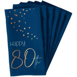 Tovaglioli di carta per 80Â° compleanno, Elegant Blu 33x33, 10 pz, 5FL66280