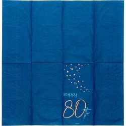 Tovaglioli di carta per 80Â° compleanno, Elegant Blu 33x33, 10 pz, 5FL66280