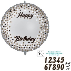 Pallone foil 18&quot; - 45 cm PERSONALISED MILESTONE con PESETTO e NASTRO, 1 pz, 5PR92414