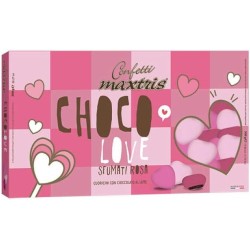 MAXTRIS Confetti CHOCO LOVE - Cuoricini Sfumati con Cioccolato al Latte (Rosa) 500gr, MAX00090