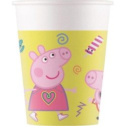 Bicchieri Carta FSC Peppa Pig Messy Play (200ml), 8 Pezzi, Multicolore, 93471