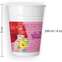 Bicchieri plastica Disney Princess Dreaming (200ml), 8 Pezzi Dream, Multicolore, 93552P