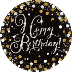 Piatto 23 cm Happy Birthday Sparkling Celebrations 8 pz, 7AM9900548