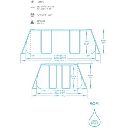 Bestway 56629 Power Steel 282x196x84cm con Pompa di Filtrazione