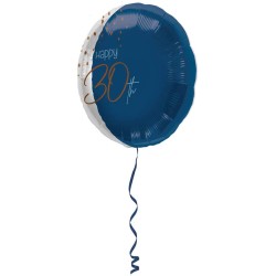 Palloncino foil 18&quot; - 45 cm Happy 30th, Elegant True Blue, 5FL66730