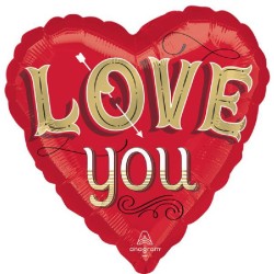 Pallone foil Standard 17&quot; - 42 cm Just My Type LOVE YOU, 7A4636001