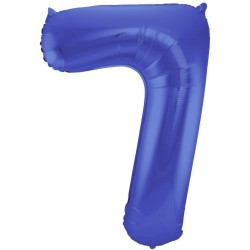 Palloncino Foil Blu Metallizzato Opaco, Satinato, Numero 7, 34&quot; - 86 cm,1 pz, 5FL65927