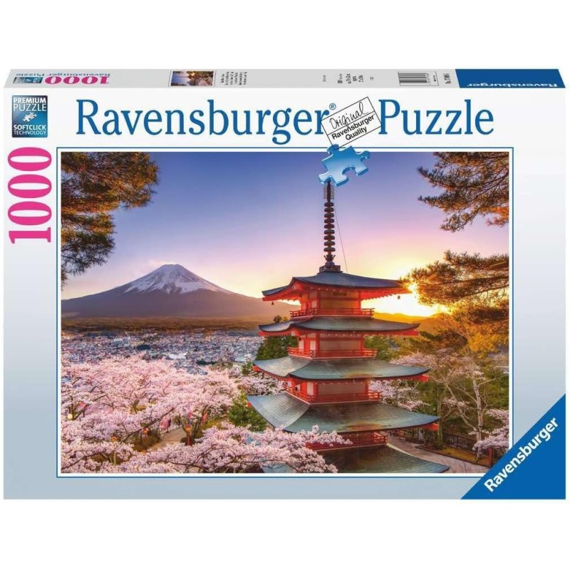 Ravensburger - Puzzle Ciliegi in fiore e Monte Fuji, 1000 Pezzi, Idea regalo, per Lei o Lui, Puzzle Adulti