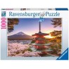 Ravensburger - Puzzle Ciliegi in fiore e Monte Fuji, 1000 Pezzi, Idea regalo, per Lei o Lui, Puzzle Adulti