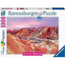 Ravensburger - Puzzle Montagne Arcobaleno, Cina, Collezione Beautiful Mountains, 1000 Pezzi, Idea regalo, per Lei o Lui, Puzzle 