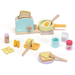 Trudi Sevi - Set Prima Colazione (21 pz) | Accessori Cibo per Colazione. Metodo Montessori. | 29x9,5x21,5cm | Giochi di Imitazio