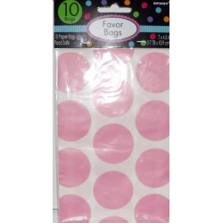 Amscan - Sacchetto per Caramelle Pois Rosa Chiaro, 10 pz, FBM37755019