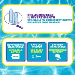 ODS - Splashmatic Caspian 300, Spara Batteria con Ricarica USB, Pistola ad Acqua 18 cm, CapacitÃ  Serbatoio 300 ml, Colore Azzur