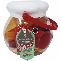 Ods - Take Away Maisonelle Contenitore con tranci di Pizza e Tanti Accessori (piattini, Bicchierini, Posate, condimenti), 44029