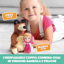 Giochi Preziosi - Masha E Orso - La Coppia Di Masha Da 12 Cm Con Vestizione Classica E Il Morbido Orso Da 20 Cm In Un  Unica Con