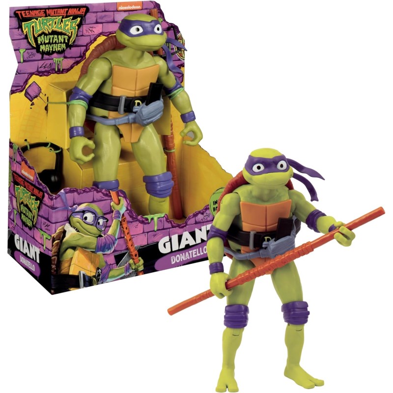 Giochi Preziosi - Donatello Tartarughe Ninja Caos Mutante, Donatello Gigante in versione Action Figure Articolata da 30 cm con A