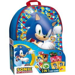 Lisciani Giochi - Sonic 2 in 1 Card Games in a Backpack, 104536